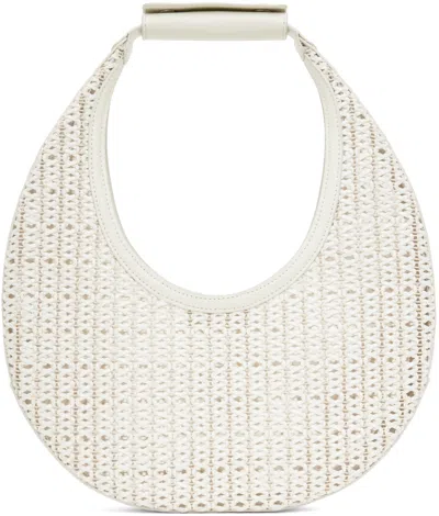 Staud White Woven Moon Bag In Papr Paper