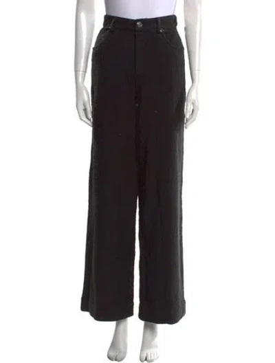 Pre-owned Staud Wide Leg Pants In Black