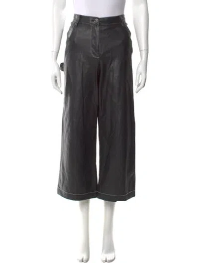 Pre-owned Staud Wide Leg Pants In Black