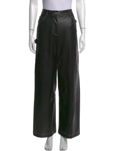 Pre-owned Staud Wide Leg Pants In Black
