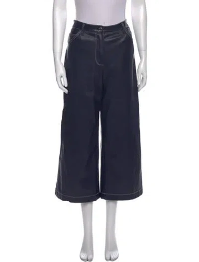 Pre-owned Staud Wide Leg Pants In Blue