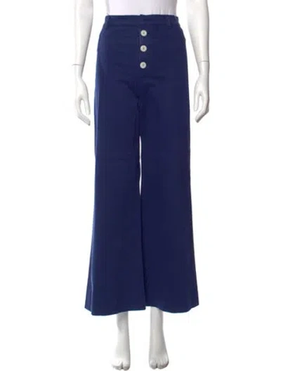 Pre-owned Staud Wide Leg Pants In Blue