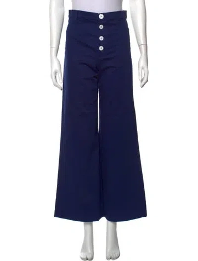 Pre-owned Staud Wide Leg Pants In Blue