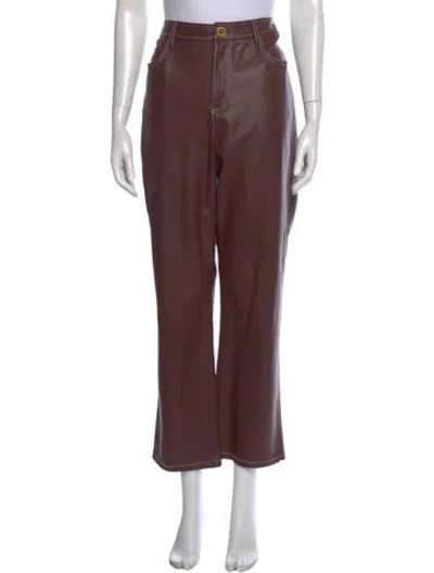 Pre-owned Staud Wide Leg Pants In Brown