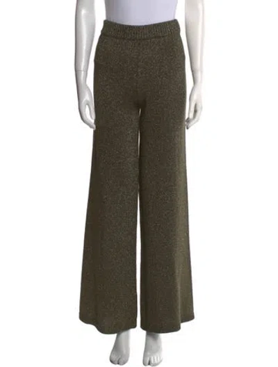 Pre-owned Staud Wide Leg Pants In Brown/metallic