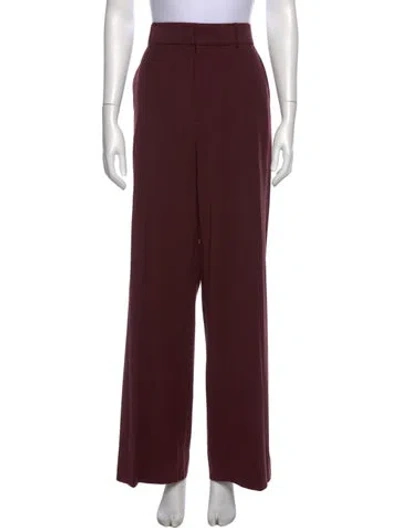 Pre-owned Staud Wide Leg Pants In Burgundy