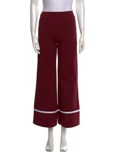 Pre-owned Staud Wide Leg Pants In Burgundy