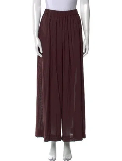 Pre-owned Staud Wide Leg Pants In Burgundy