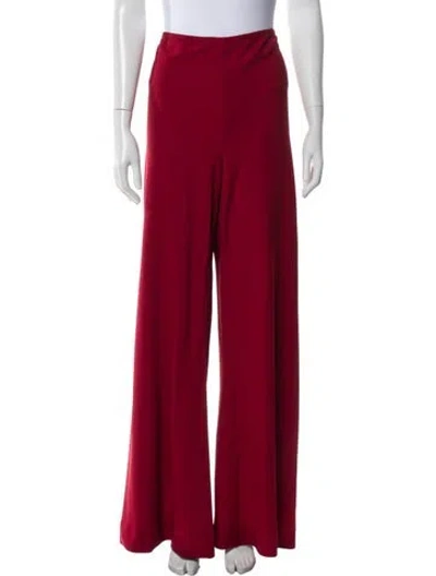 Pre-owned Staud Wide Leg Pants In Burgundy