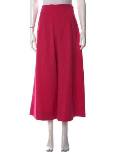 Pre-owned Staud Wide Leg Pants In Burgundy