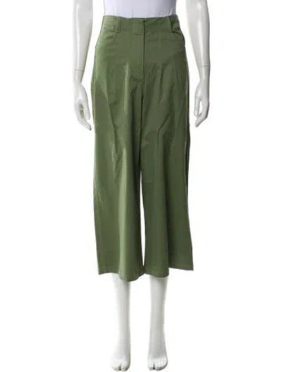 Pre-owned Staud Wide Leg Pants In Green