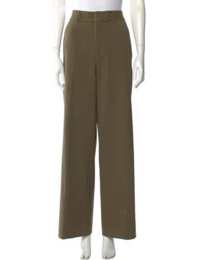 Pre-owned Staud Wide Leg Pants In Green