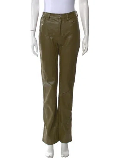 Pre-owned Staud Wide Leg Pants In Green