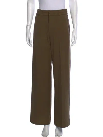 Pre-owned Staud Wide Leg Pants In Green