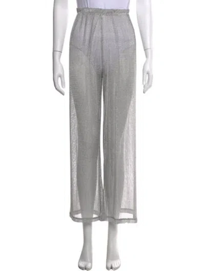 Pre-owned Staud Wide Leg Pants In Metallic/silver