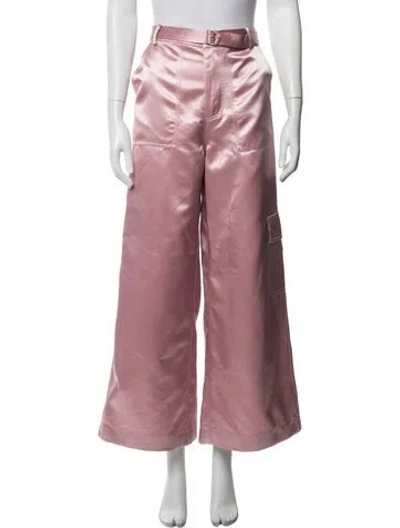 Pre-owned Staud Wide Leg Pants In Pink