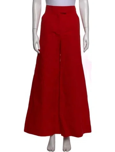 Pre-owned Staud Wide Leg Pants In Red
