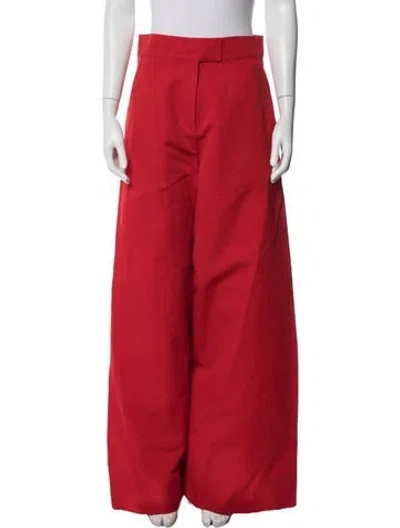 Pre-owned Staud Wide Leg Pants In Red