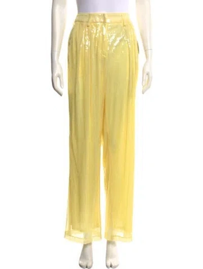 Pre-owned Staud Wide Leg Pants W/ Tags In Yellow