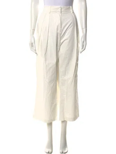Pre-owned Staud Wide Leg Pants In White