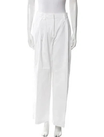 Pre-owned Staud Wide Leg Pants In White
