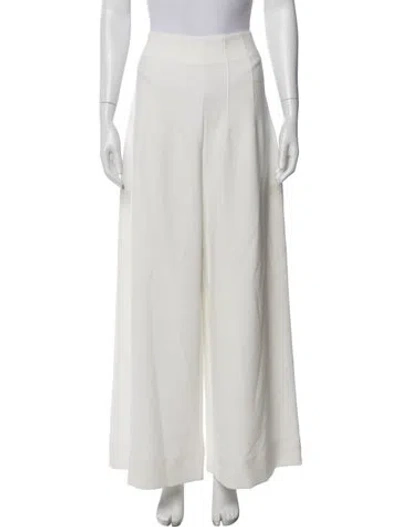 Pre-owned Staud Wide Leg Pants In White