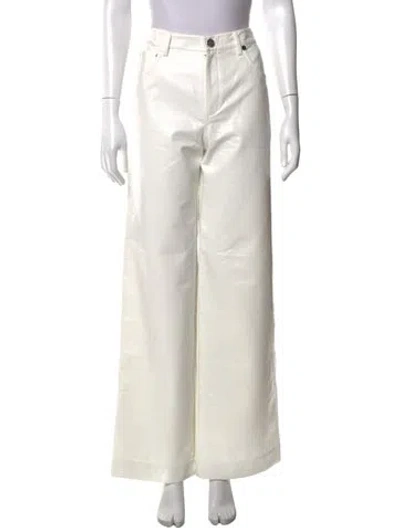 Pre-owned Staud Wide Leg Pants In White