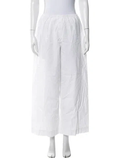Pre-owned Staud Wide Leg Pants In White