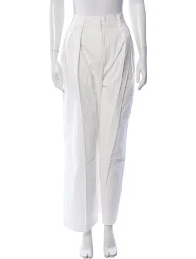 Pre-owned Staud Wide Leg Pants In White