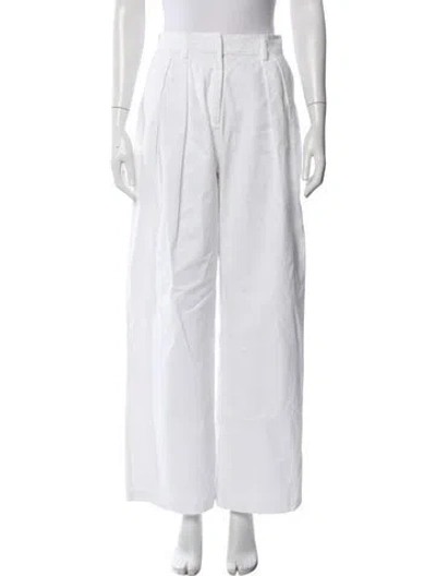 Pre-owned Staud Wide Leg Pants In White
