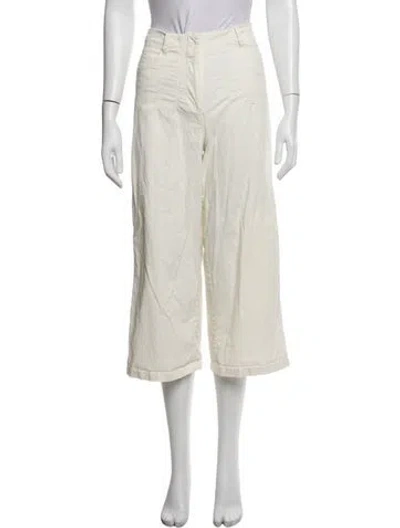 Pre-owned Staud Wide Leg Pants In White