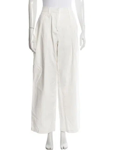 Pre-owned Staud Wide Leg Pants In White
