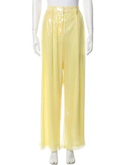 Pre-owned Staud Wide Leg Pants In Yellow