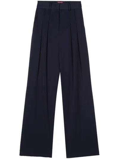 STAUD WIDE-LEG PLEATED TROUSERS