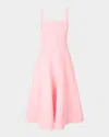 Staud Willow Poplin Midi Dress In Pink