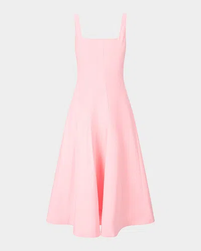 Staud Willow Poplin Midi Dress In Pink
