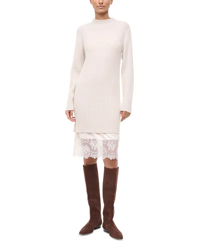 Staud Willow Sweater Dress In White