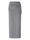 Staud Wilma Ruched Midi Skirt In Gray