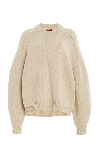 Staud Wilson Oversize Wool Blend Sweater In Oatmeal