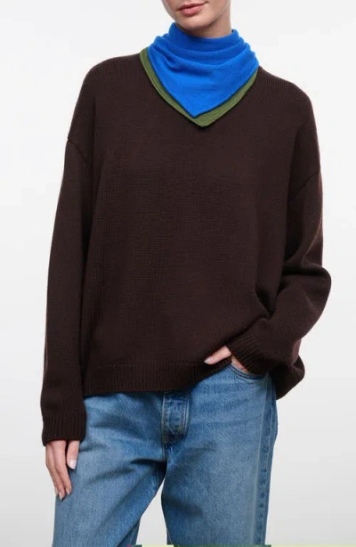 Staud Winston Merino Wool Sweater In Brown