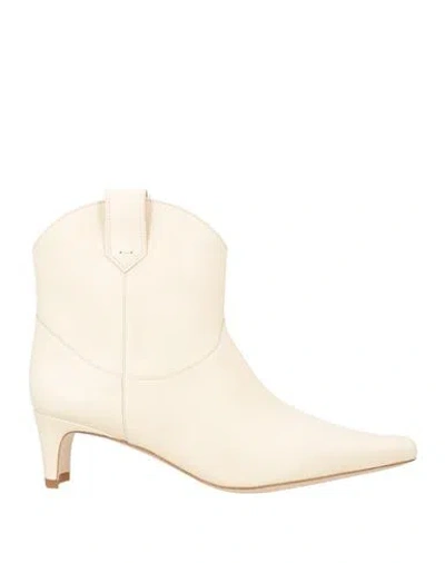 Staud Woman Ankle Boots Cream Size 7.5 Leather