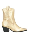 Staud Woman Ankle Boots Gold Size 6 Leather In Gold