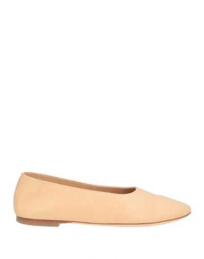 Staud Woman Ballet Flats Beige Size 10 Leather In Neutral