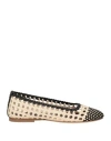 Staud Nell Crocheted Leather Ballet Flats In Off White
