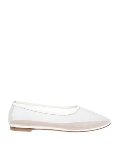 Staud Woman Ballet Flats White Size 11 Textile Fibers