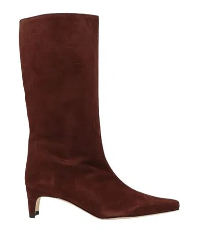 Staud Woman Boot Chocolate Brown Size 6 Calfskin