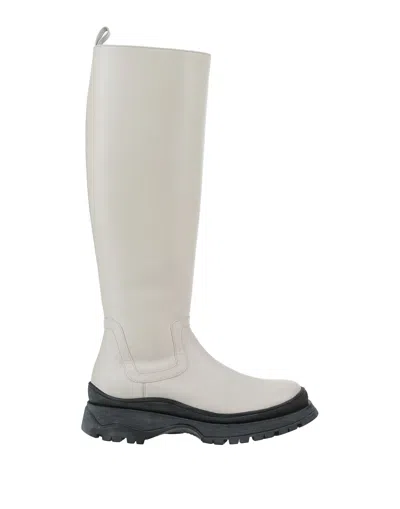 Staud Woman Boot Ivory Size 10 Soft Leather In White