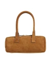 Staud Rectangular Suede Handbag With Top Zipper Closure In Brown