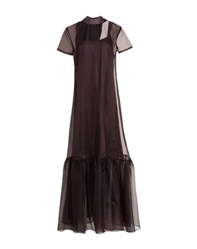 Staud Woman Maxi Dress Brown Size S Polyester