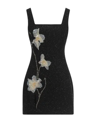 Staud Woman Mini Dress Black Size L Nylon, Elastane, Glass, Pvc - Polyvinyl Chloride